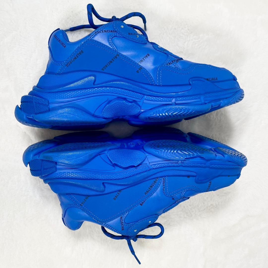 BALENCIAGA TripleS ロゴ 厚底 青 ブルー 27.5cm