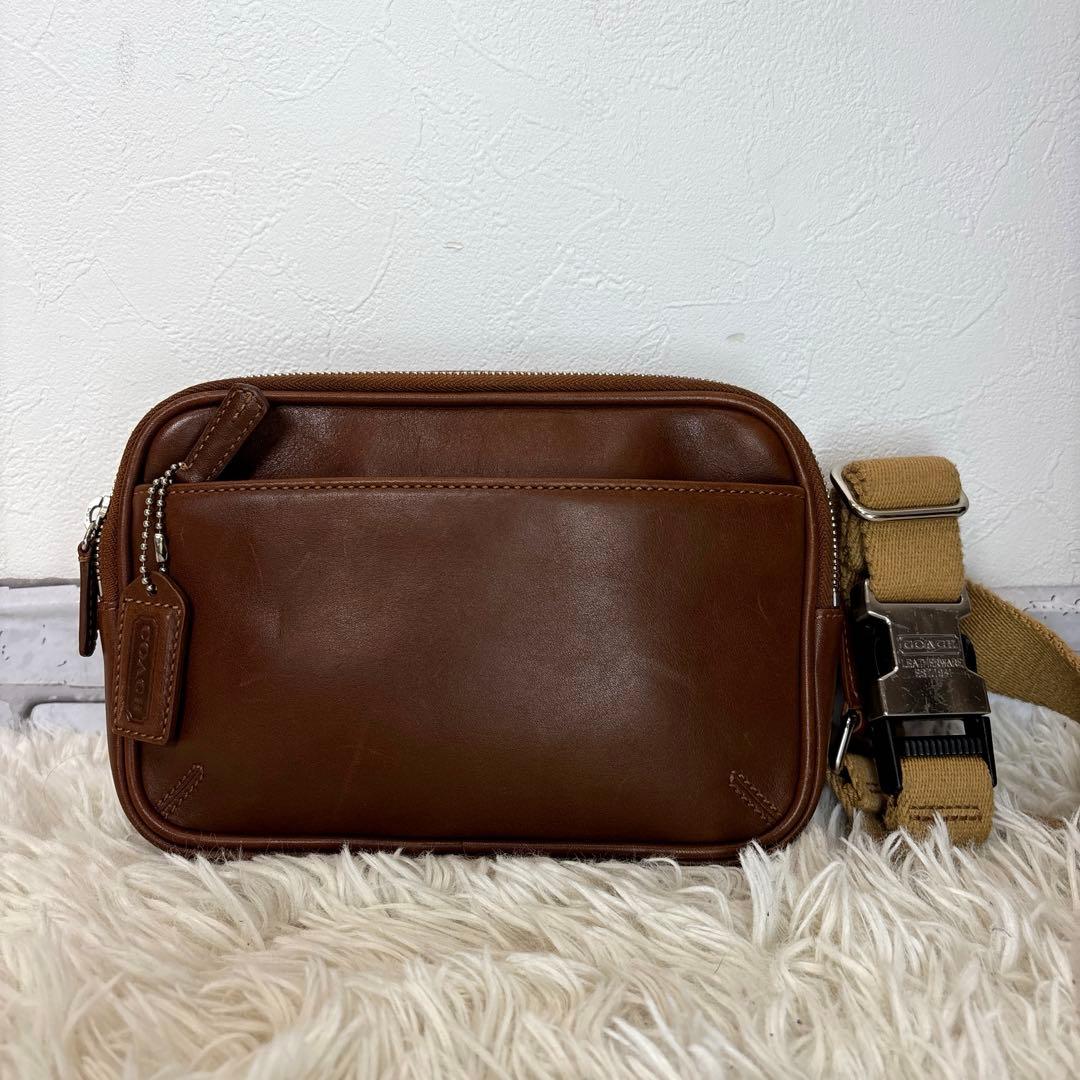 00s 【old coach】5446 shoulder bag brown 2000s Coach Signature Suede Chocolate Brown Tote Shoulder Bag