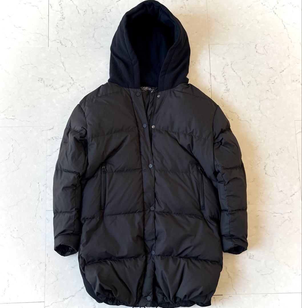 ヨセミテ ジェームスパース フーデッド 切り替え ダウンコート ジャケット 黒