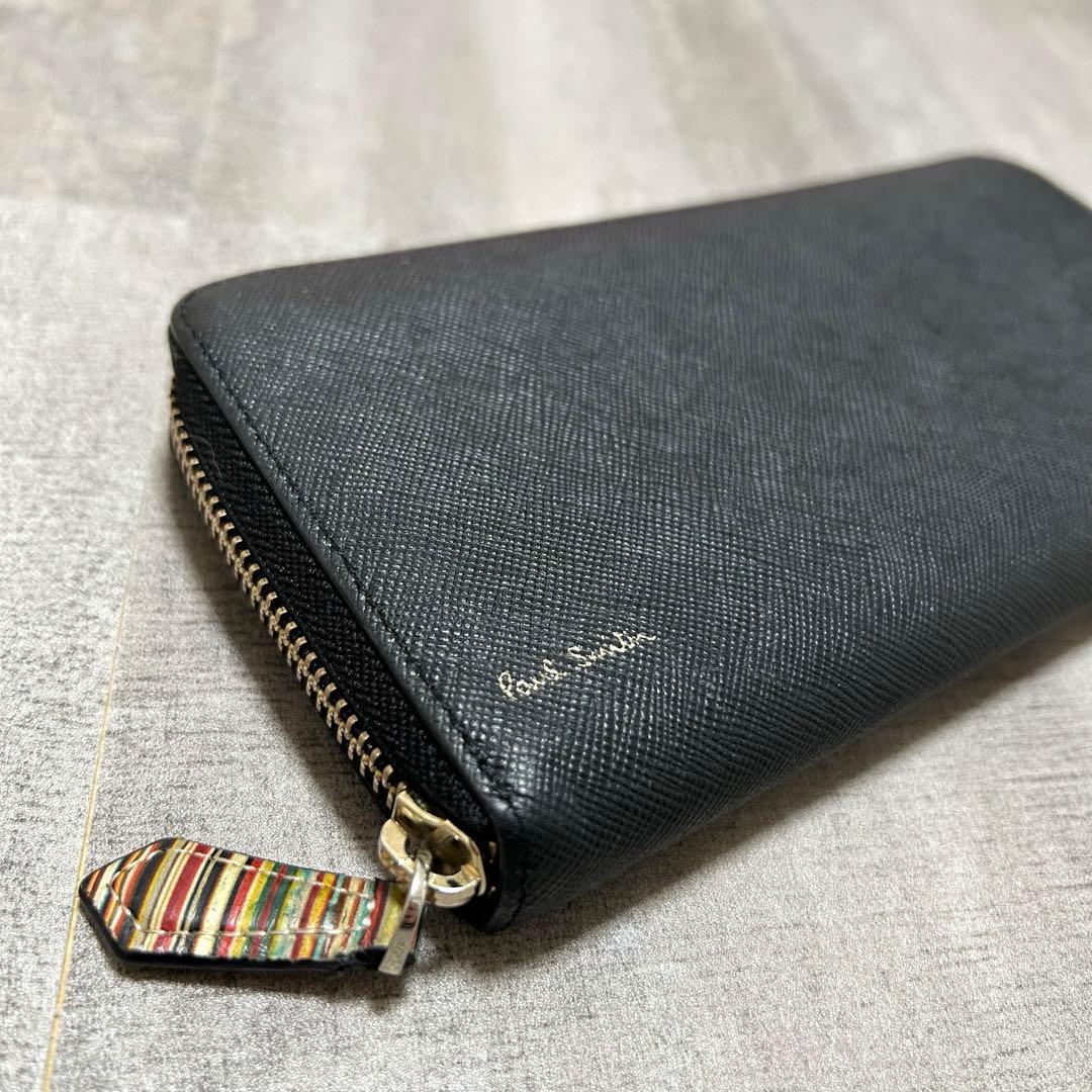 【美品✨超人気/マルチカラー】ポールスミス　ラウンドジップ　ブラック　長財布