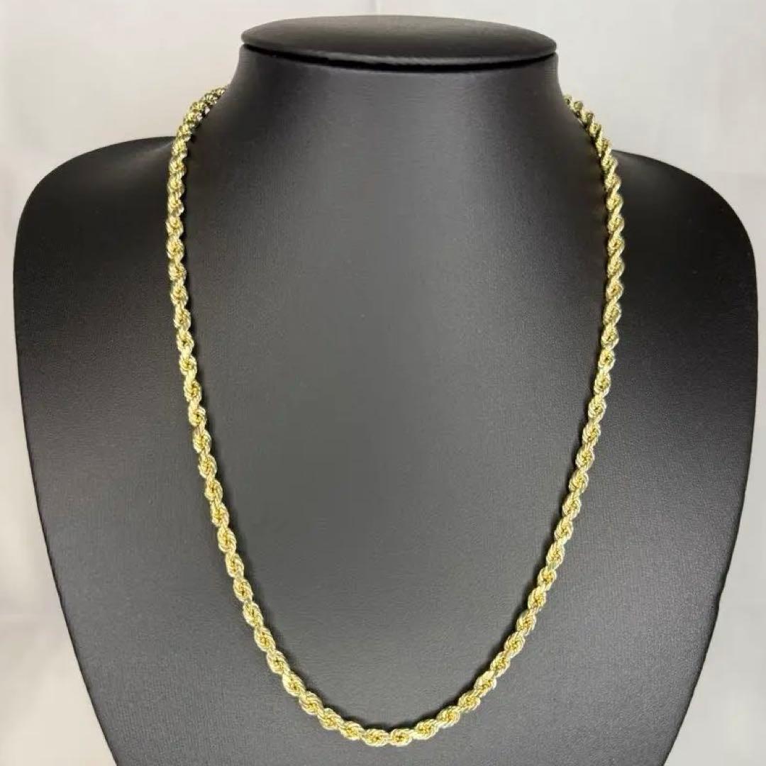 専用　10K Gold Rope Necklace 51cm 4mm Chaine Torsade en Or 10K 4mm | Rope Chain Gold 10K Laser cut 4.5mm