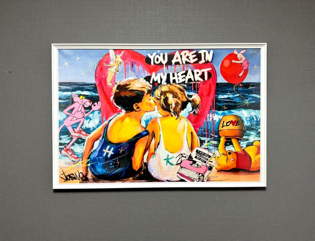 No.143フレーム付きキャンバスアート　オマージュアート　バンクシー　絵画