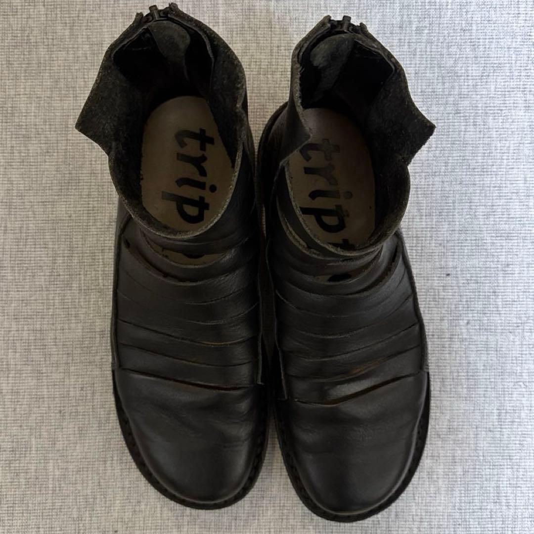 トリッペン 黒 ショートブーツ trippen（トリッペン） ショートブーツ ZIPBOOT BUF レディース レザー