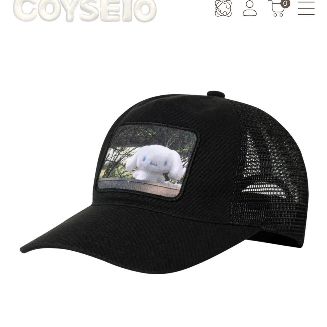 帽子 coyseio CINNAMOROLL FRAME MESH CAP BLACK