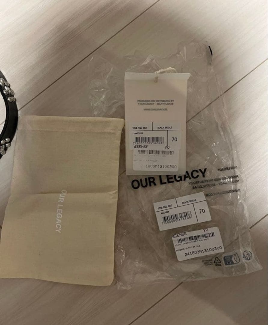 OUR LEGACY スタッズ付きレザー ベルト 70