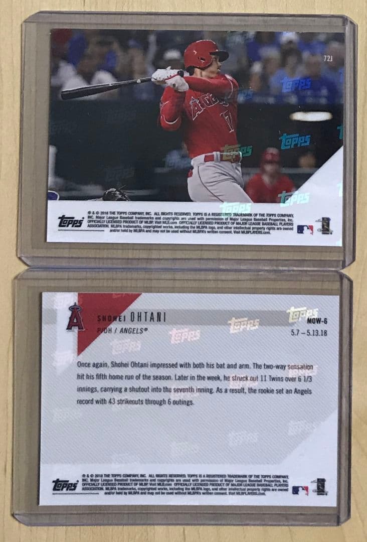 RCカード 2枚セット 大谷翔平 TOPPS NOW 2018 ルーキーカード - メルカリ