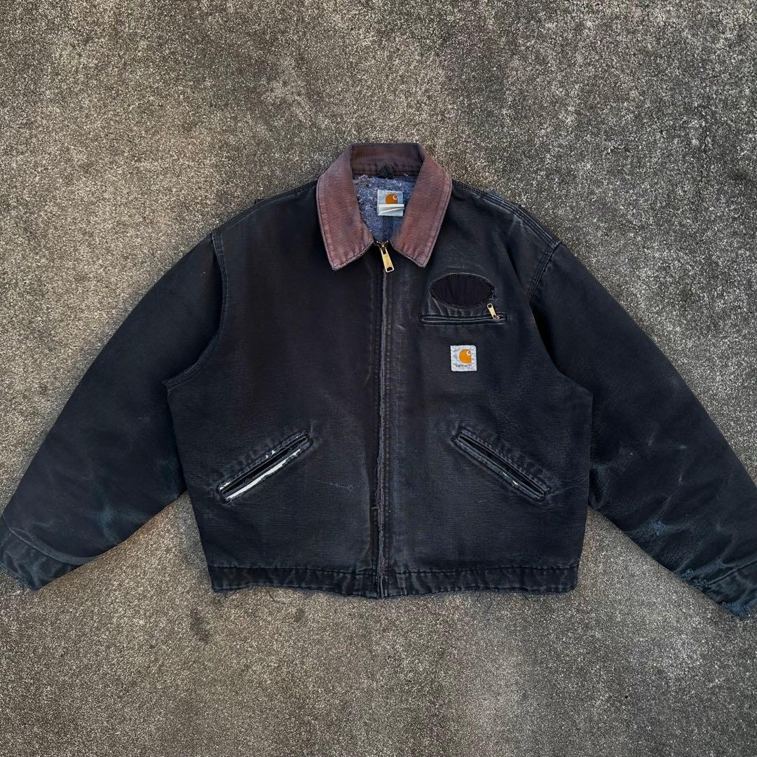美フェード Carhartt ブラック デトロイト 単丈 ショート丈 ハチノス