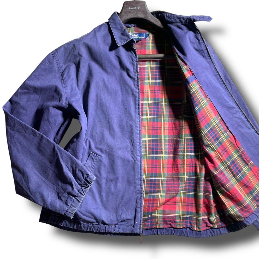 希少色✨ラルフローレン スウィングトップ ナス紺 Lサイズ 裏地赤チェック