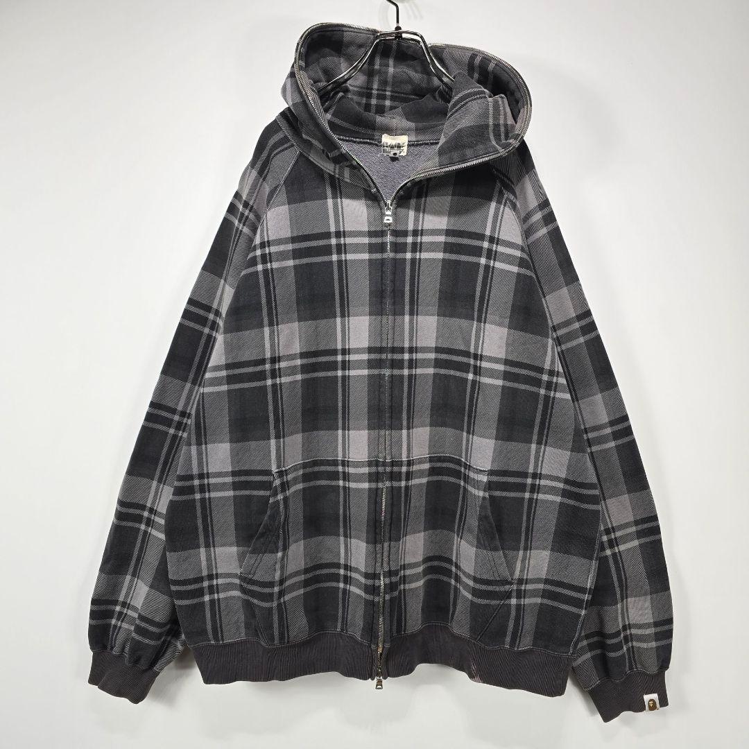 A BATHING APE　フルジップ　フーディー　パーカー　XL　チェック柄