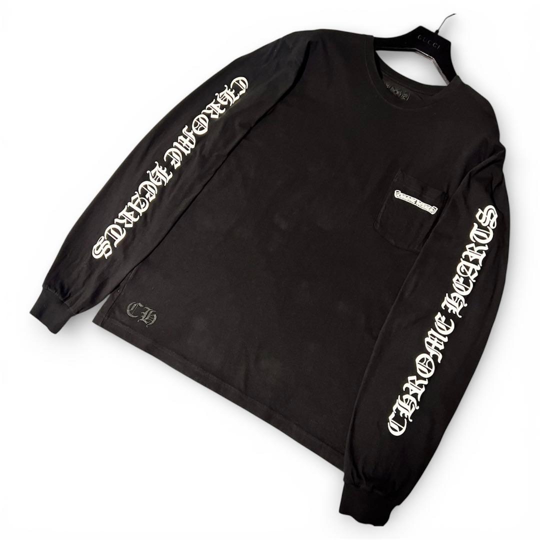 美品 クロムハーツ chrome hearts スクロールラベルロングTシャツ