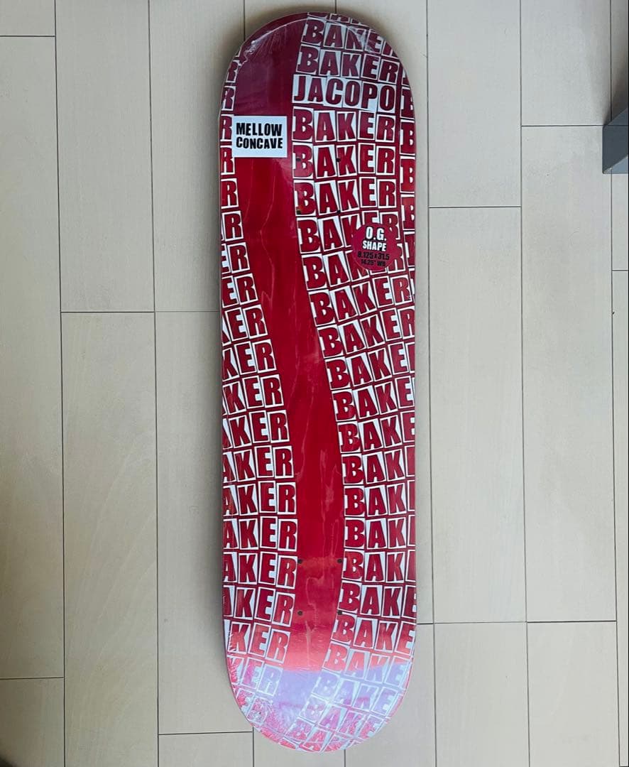BAKER WAVY RED Jacopo 8.125×31.5　スケボーデッキ