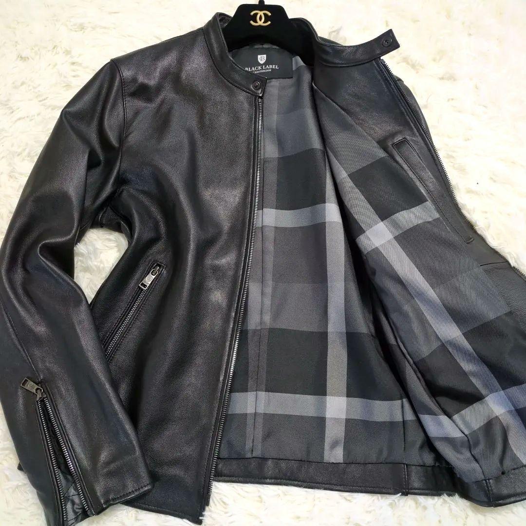 未使用級♦希少Ｌサイズ ブラックレーベルクレストブリッジ 羊革シングルライダース