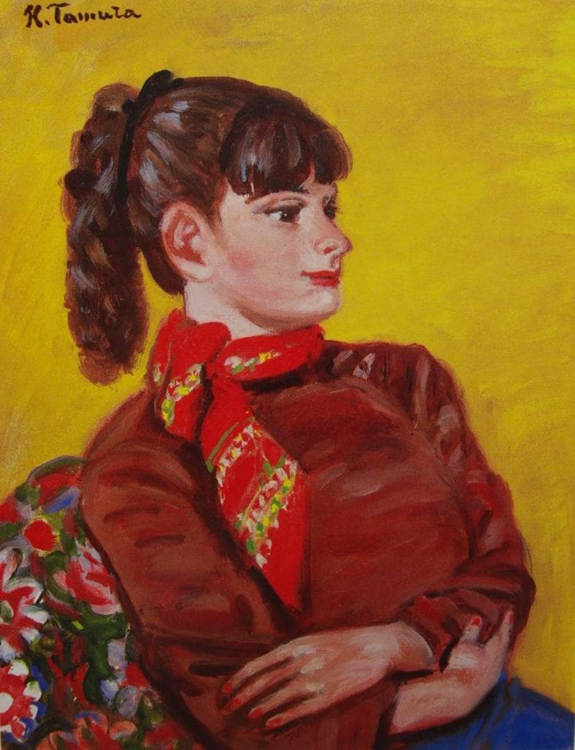 田村 孝之助、「婦人像」、希少画集・額装画、日本製・新品額縁にて額装致します