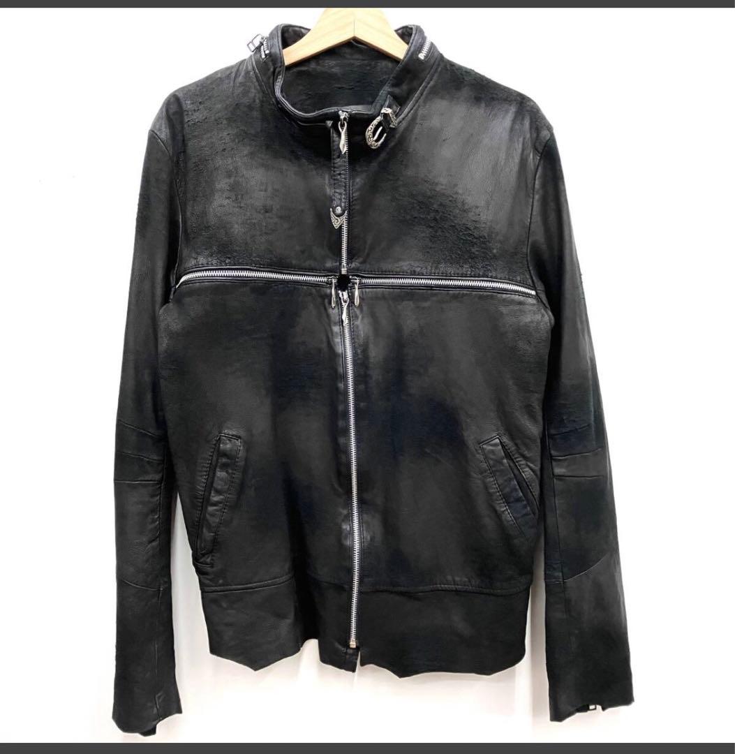 14th addictionクロスジップシープスキンライダースcrossサイズ4