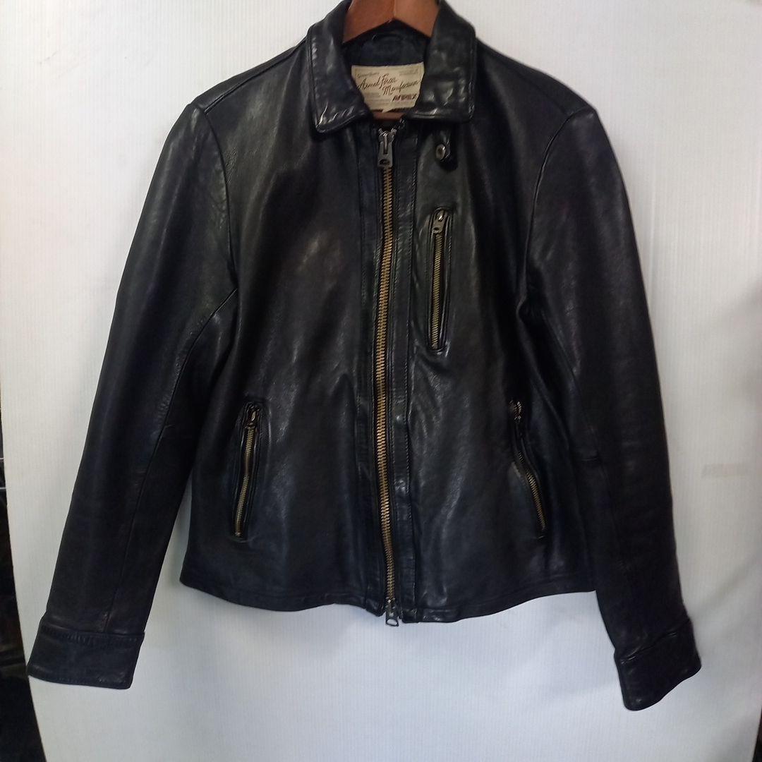 スーパーセール明日まで！AVIREXブラック羊革ライダースジャケット Lサイズ