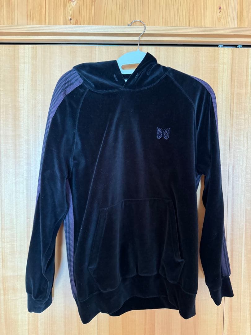 M*N様 Needles ブラック ベロア フードパーカー M M*N様 Needles ブラック ベロア フードパーカー M - メルカリ