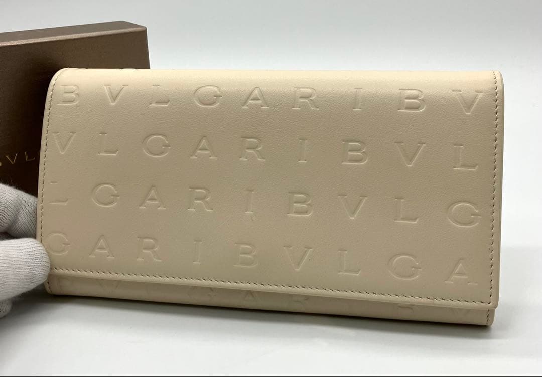 ⭐️ 極美品 ブルガリ ロゴ インフィニートゥーム 長財布 オフホワイト 鑑定済