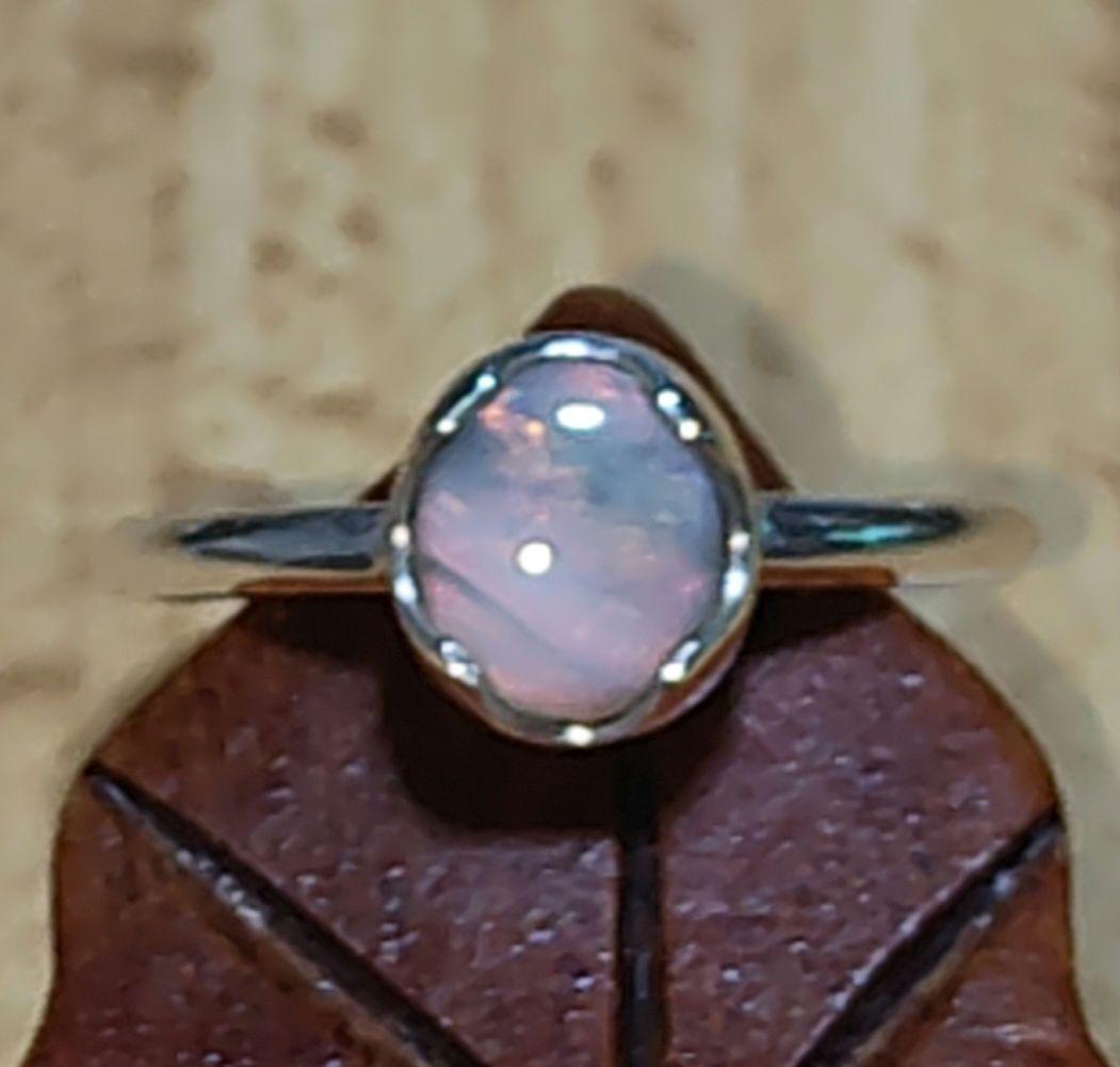 他人祭♡極ネオン　ライトニングリッジ産セミブラックピクチャーオパール　925SV