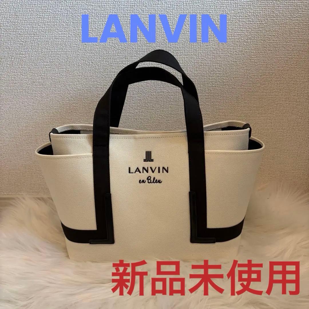 c*e様 【美品】LANVIN en Bleu ハンドバッホワイト/ブラック LANVIN en Bleu ランバンオンブルー Fizz フィズ クラッチバッグ