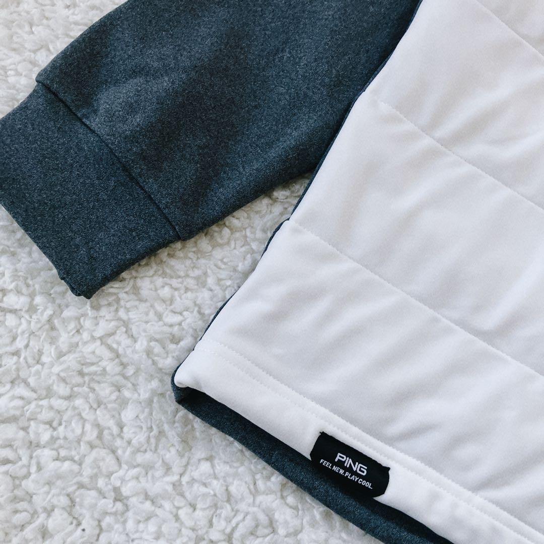 新品】PING 2024年 キルティング ハーフジップシャツ ホワイト L