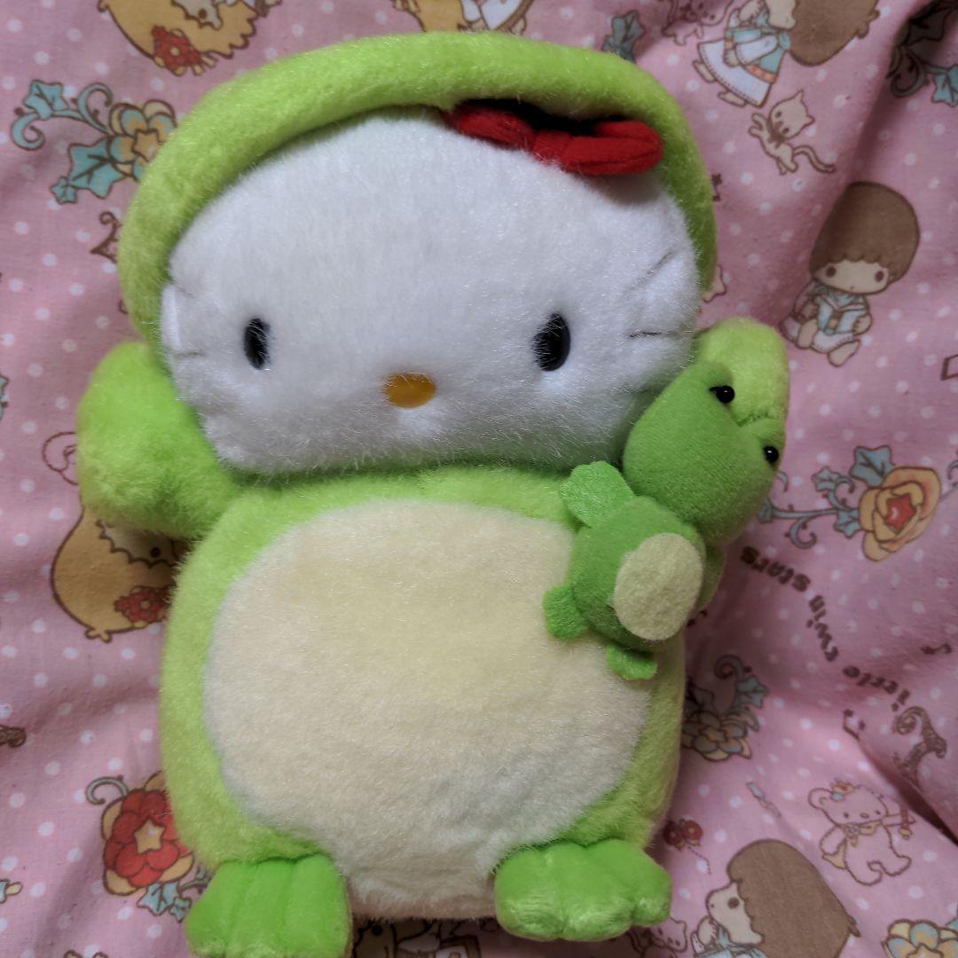 レア 昭和レトロ サンリオ ハローキティぬいぐるみ 着ぐるみカエル