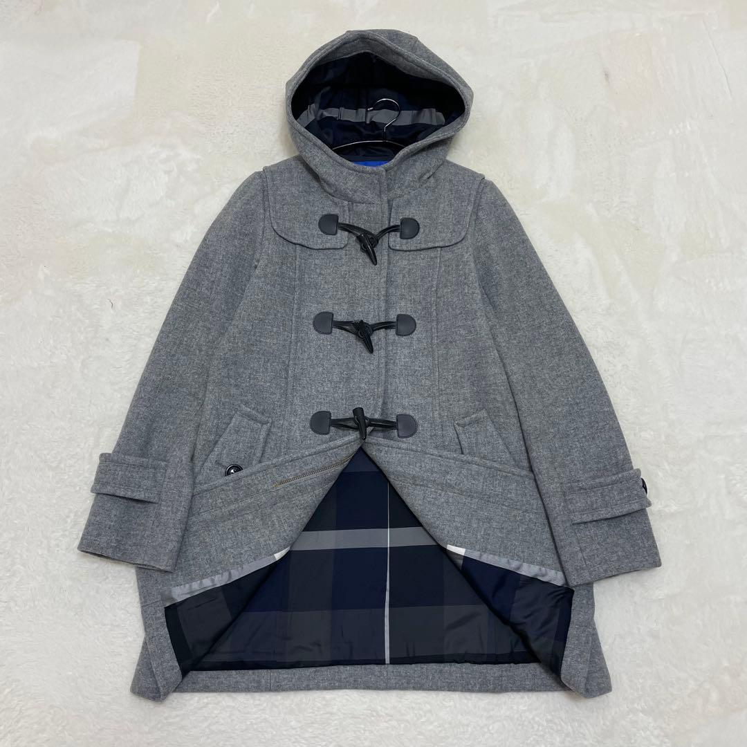 【極美品】ブルーレーベルクレストブリッジ ダッフルコート チェック グレー M
