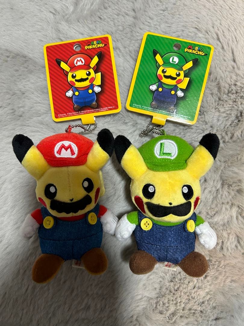 マリオピカチュウ　ルイージ マスコット　ぬいぐるみ　ポケモンセンター　ポケモン