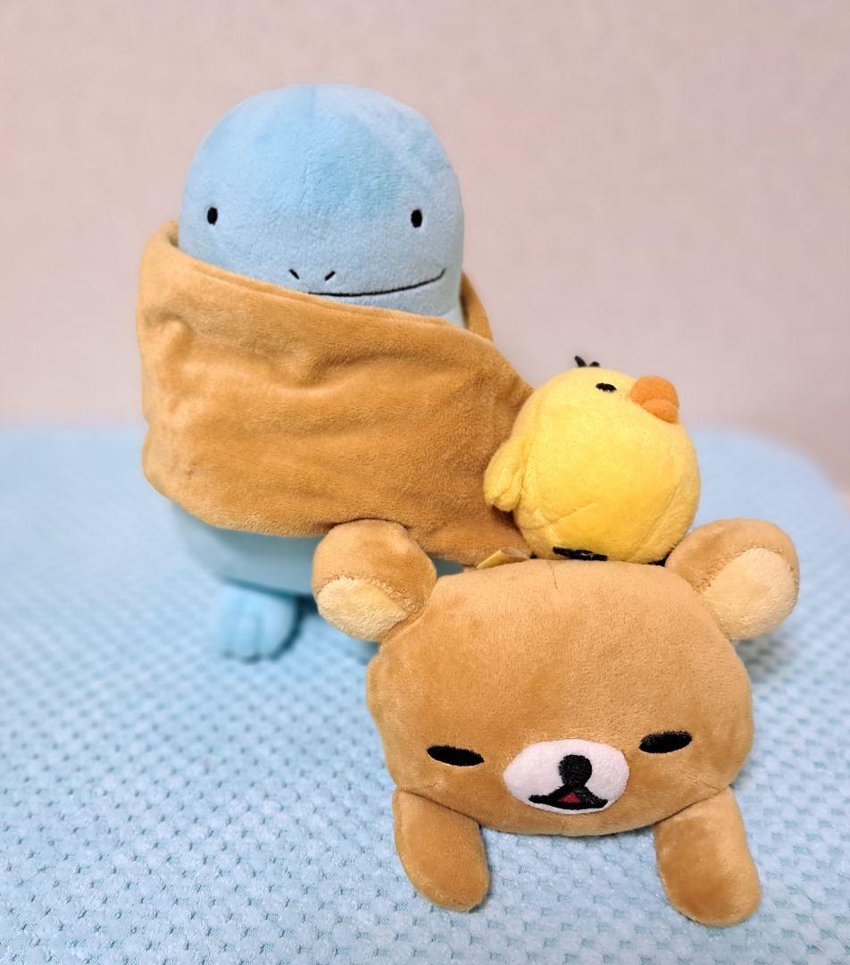 ☆希少【リラックマ キイロイトリ ぬいぐるみ マフラー 糸目