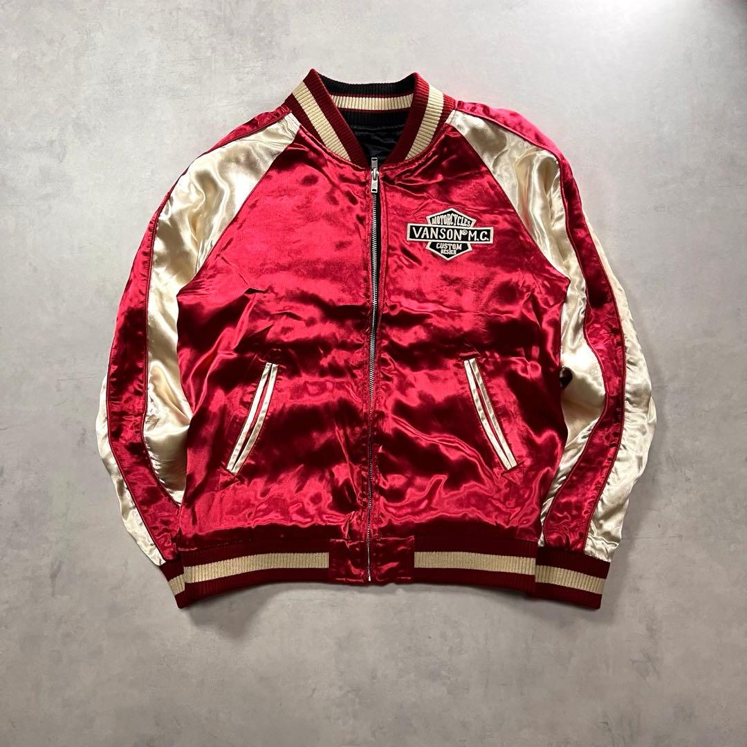 VANSON リバーシブル スカジャン スター ロゴ 刺繍 バンソン 星 鷹