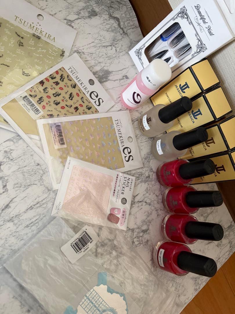 JESSICA ベース、トップ、赤ポリ等のセット ネイル検定