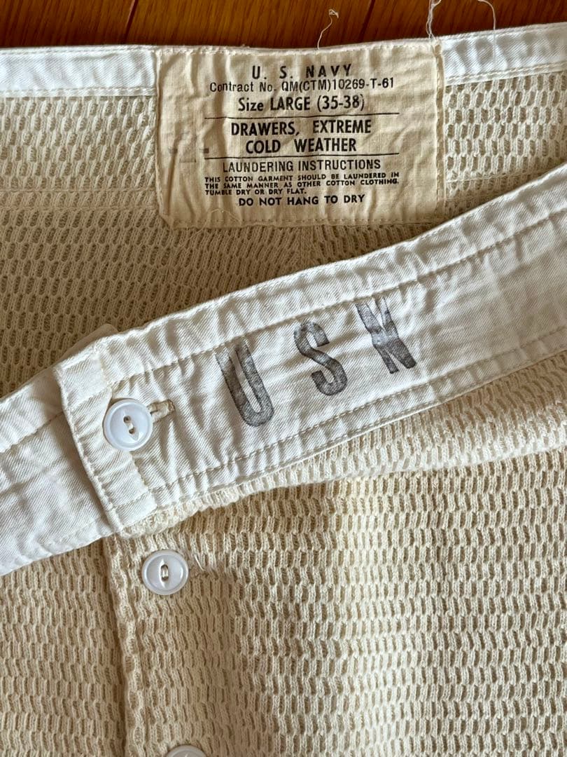 60's U.S.NAVY 股引き DRAWERS ドロワーズダッフル生地 実物