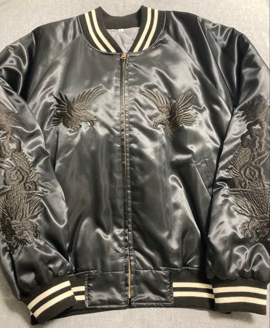 希少 美品 プリンス商会 スカジャン オールブラック