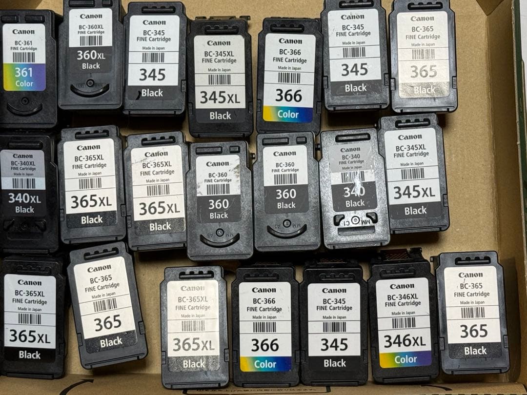 使用済み 純正 Canon インクカートリッジセット 21個