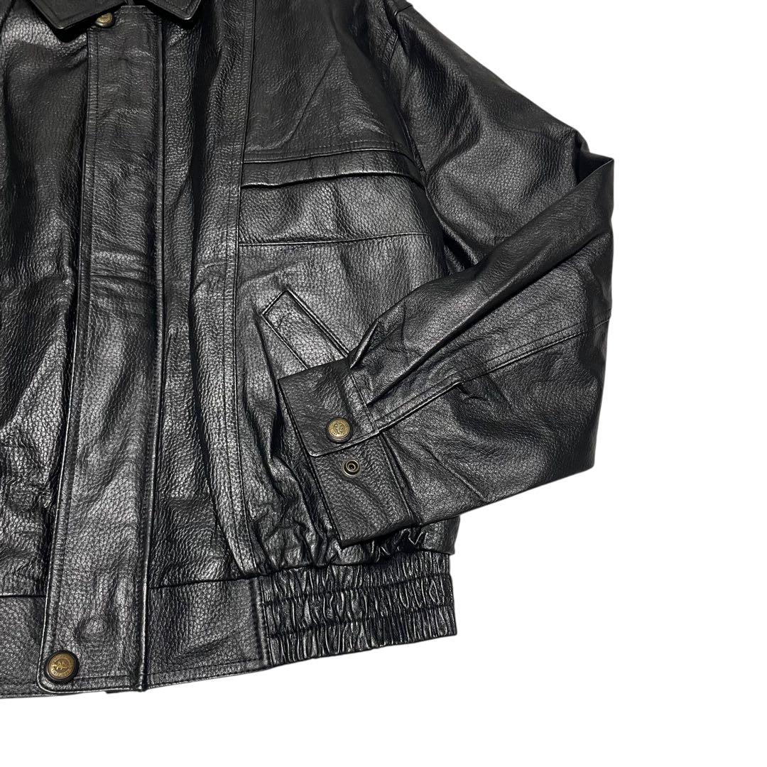 未使用級【vintage】羊革 本革ラムレザーシングルライダースジャケット