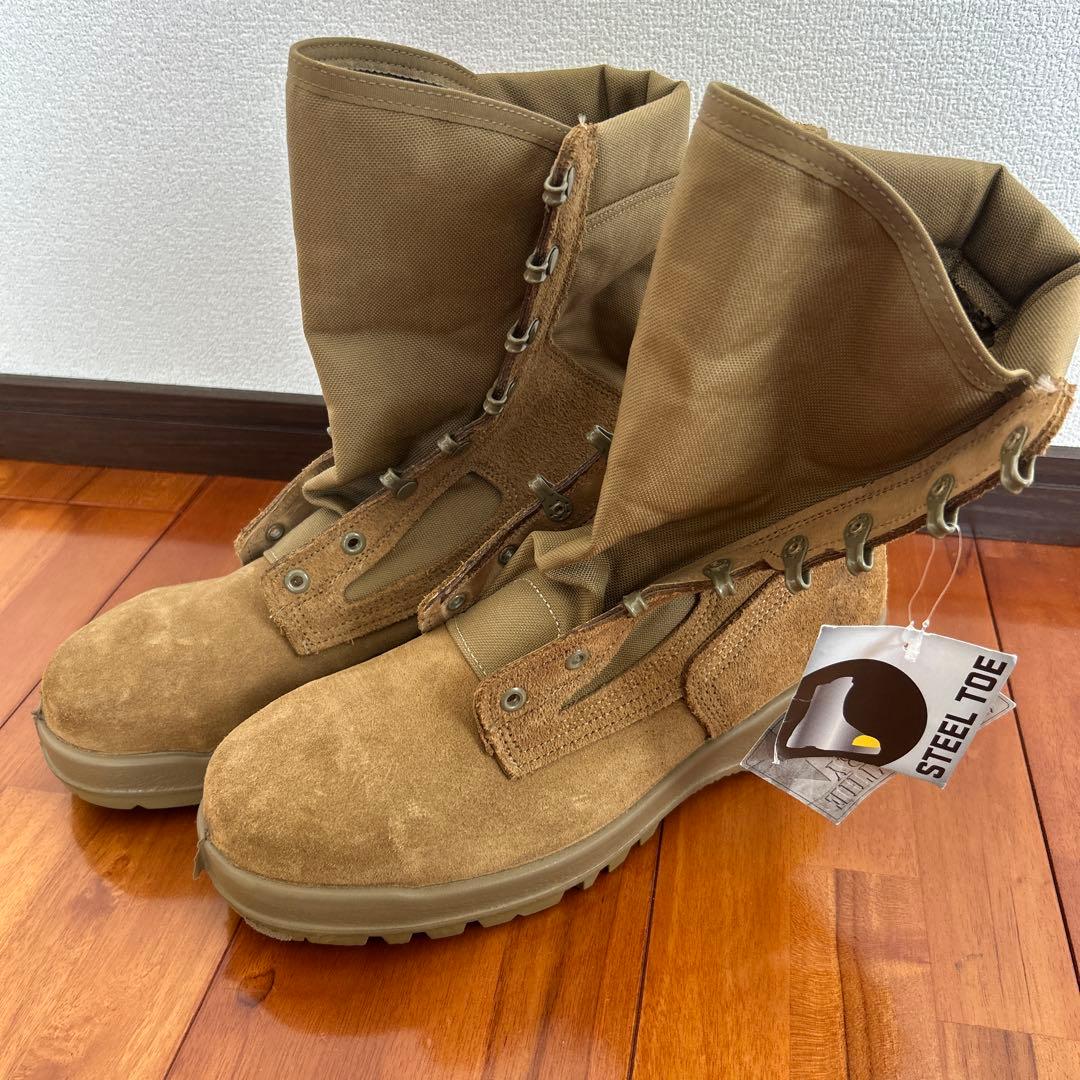 【未使用品】アメリカ　Belleville 米軍ブーツ ミリタリーブーツ　紐なし USA製 米軍 BELLEVILLE 700 レザー×ゴアテックス コンバット ブーツ 黒