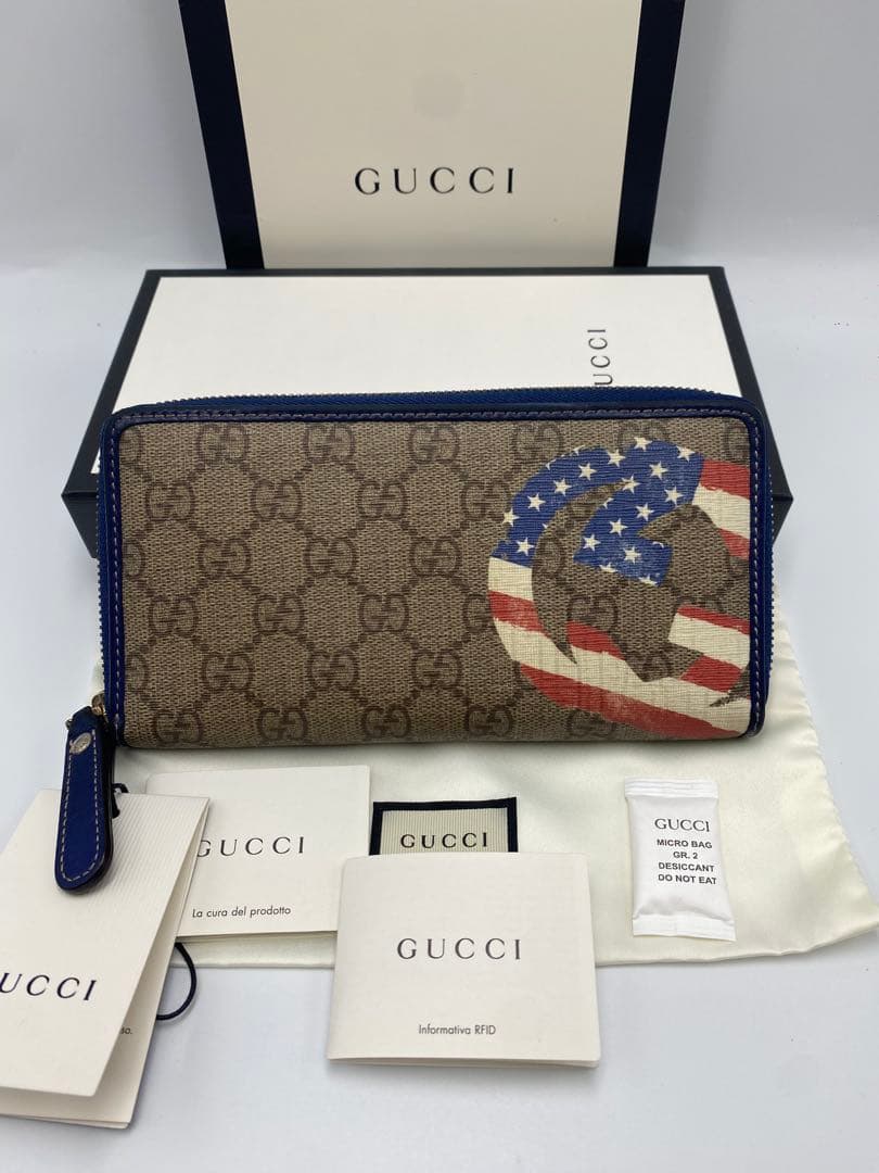 美品‼️ グッチ　GUCCI 財布　長財布　GGスプリーム　ラウンドファスナー