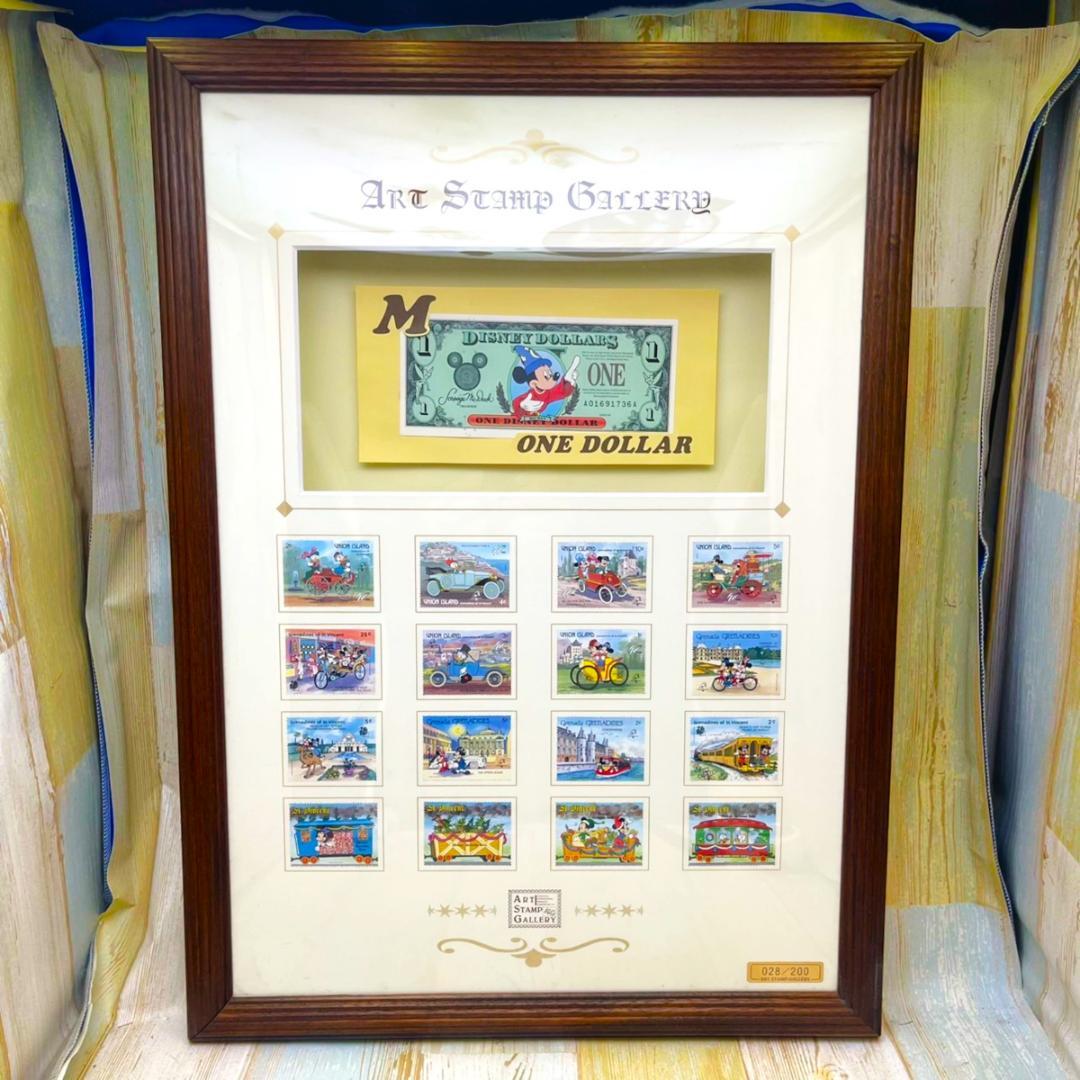 200点限定★ミッキーマウス 額縁 一ドル札★スタンプアートギャラリー 切手