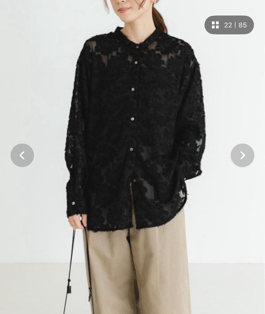 カットジャガードシャツ ブラック URBAN RESEARCH