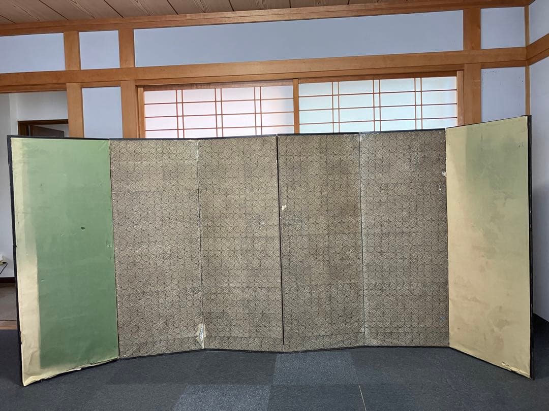 屏風 土佐守光孚 日本画 引取品 年代物 時代物 詳細不明 | Shop at