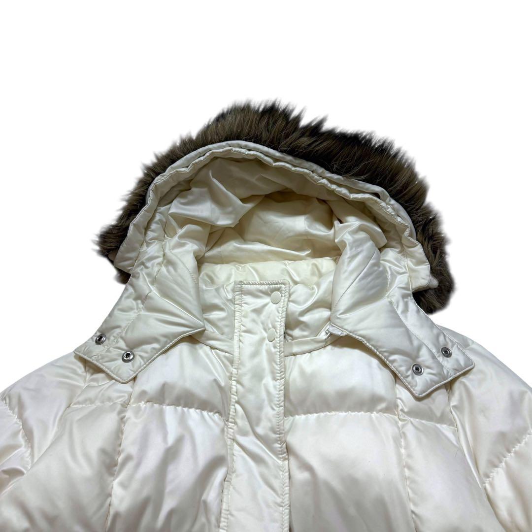極美品 UNIQLO プレミアムダウンコート XL 白ファー付き ふわふわ 軽暖