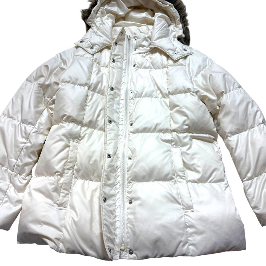 極美品 UNIQLO プレミアムダウンコート XL 白ファー付き ふわふわ 軽暖