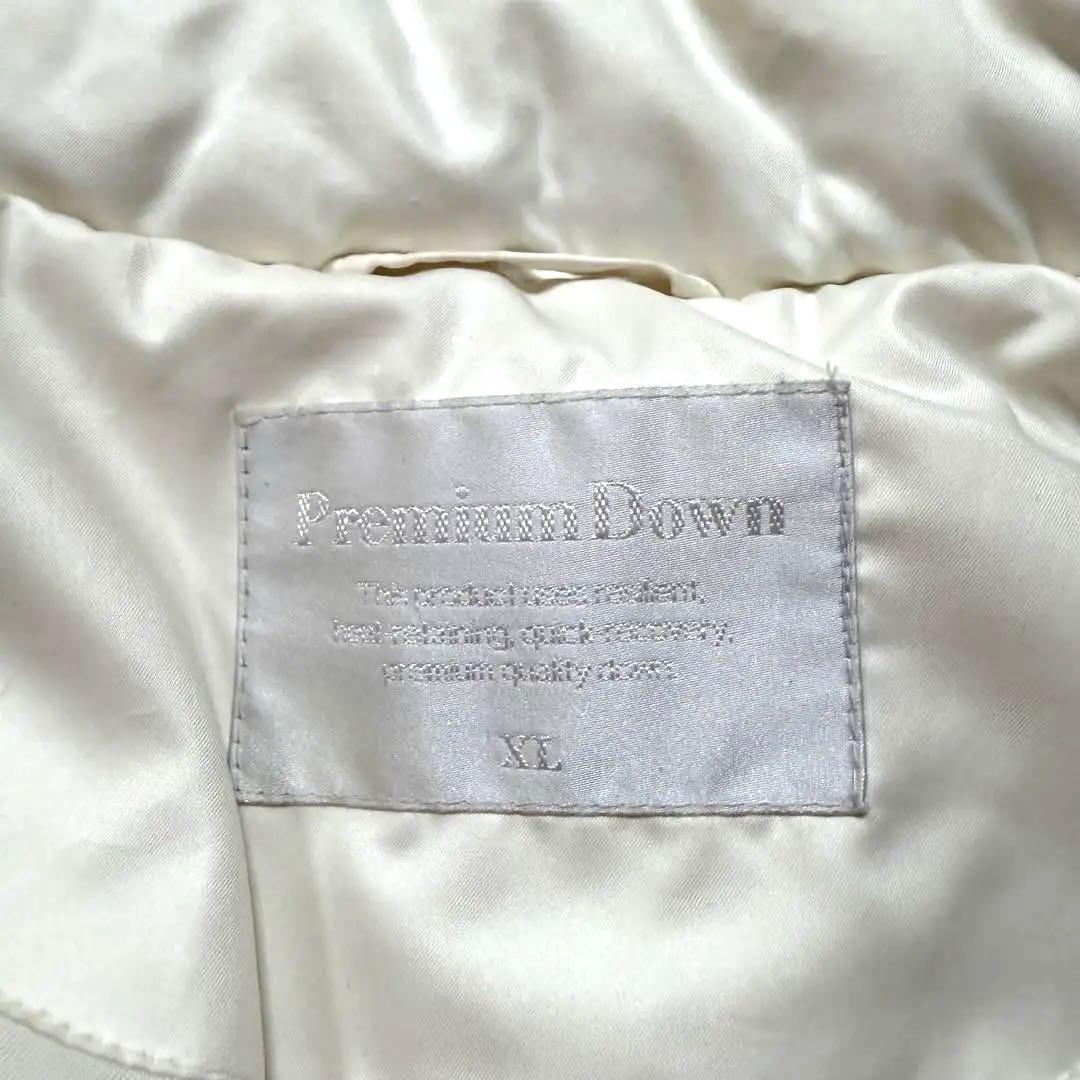 極美品 UNIQLO プレミアムダウンコート XL 白ファー付き ふわふわ 軽暖