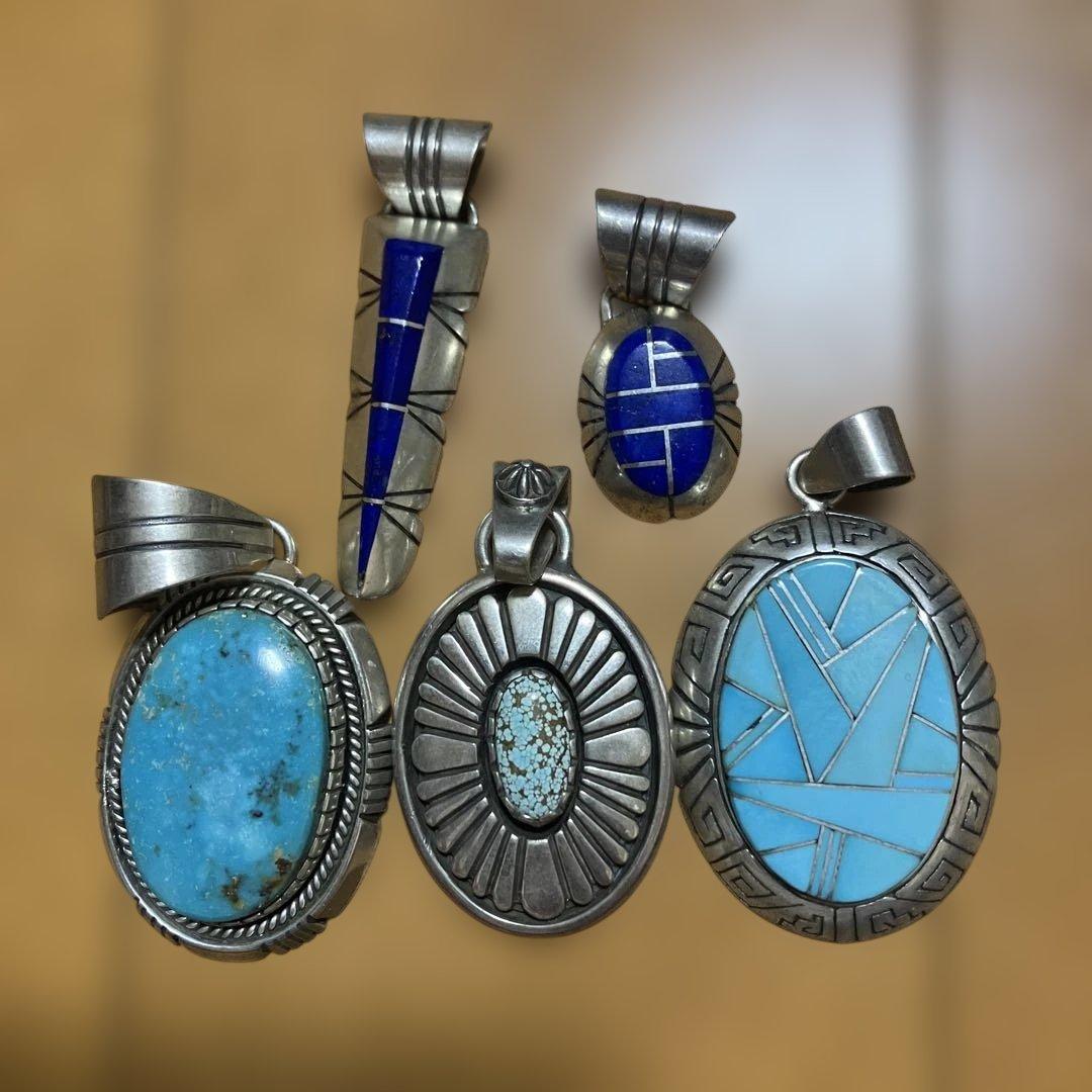ターコイズ シルバー ペンダント 5個セット