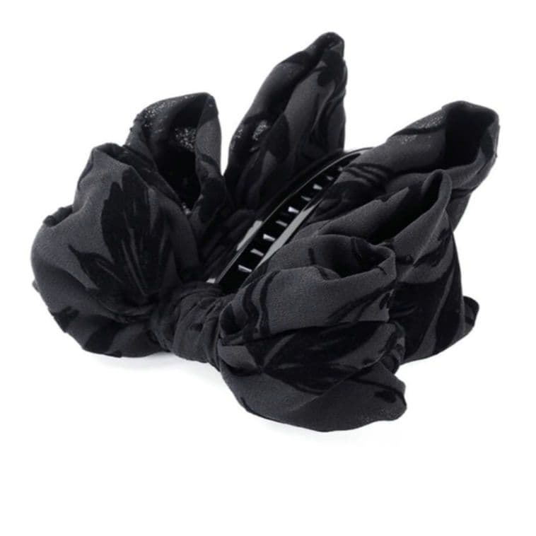 【販路限定】フラッフィーリボン バナナクリップ(ブラック)