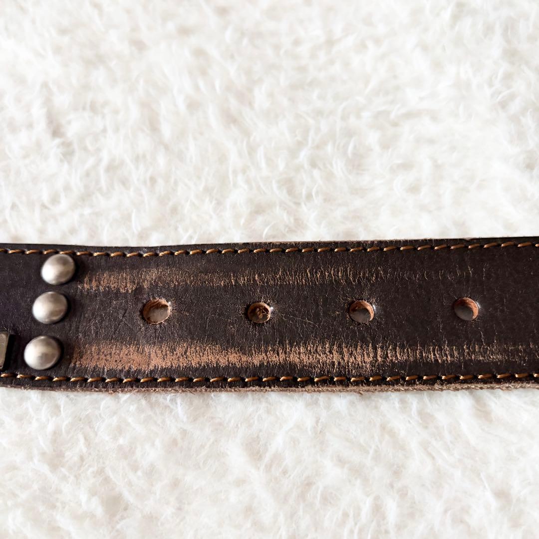 5839 【希少】 ディーゼル DIESEL スタッズベルト ブラウン Y2Kの通販