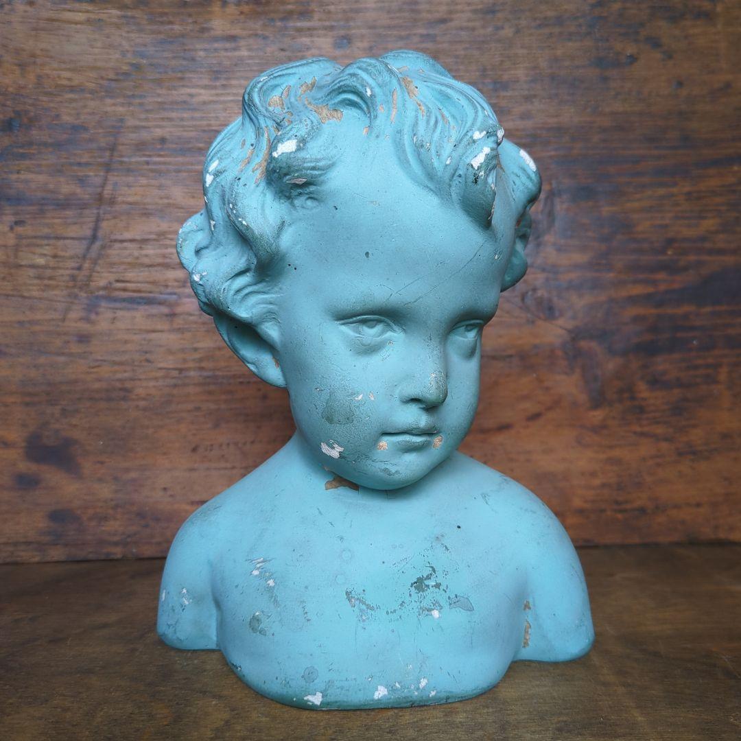 少年胸像 石膏 ガエターノ・チェリーニ作「少女の肖像」、女性の白い胸像、石膏像