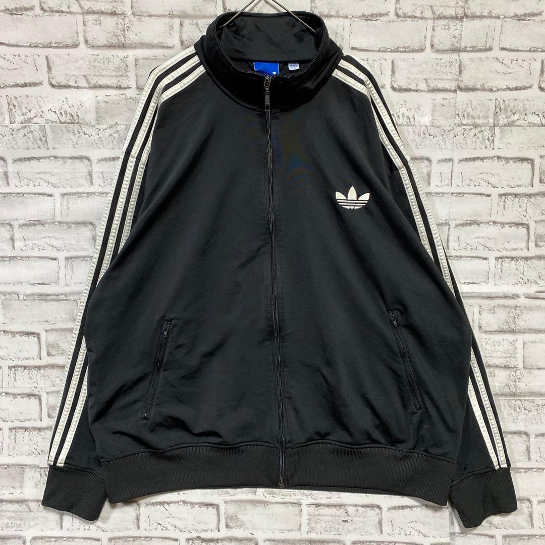 アディダス ジャージ トラックジャケットトレフォイルブラック2XLロゴ