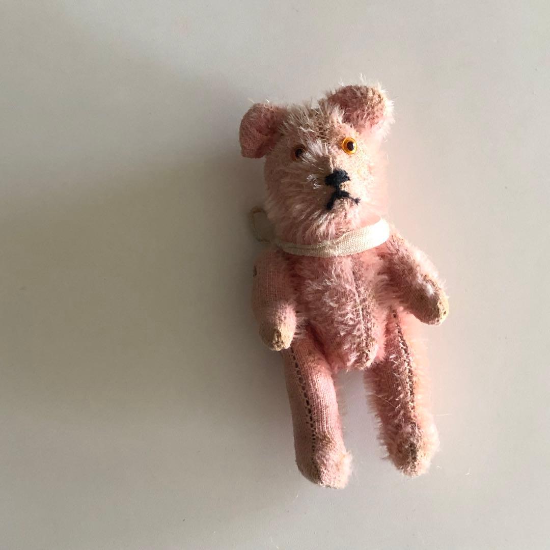 専用　ヴィンテージ ピンク テディベア 約15cm 1d6f680cc7904a15875b44d09d279d