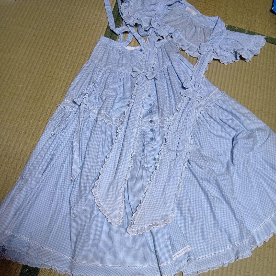 訳あり　カネコイサオ　ギンガムチェック吊りスカート・ケープ 訳あり カネコイサオ ギンガムチェック吊りスカート・ケープ - メルカリ