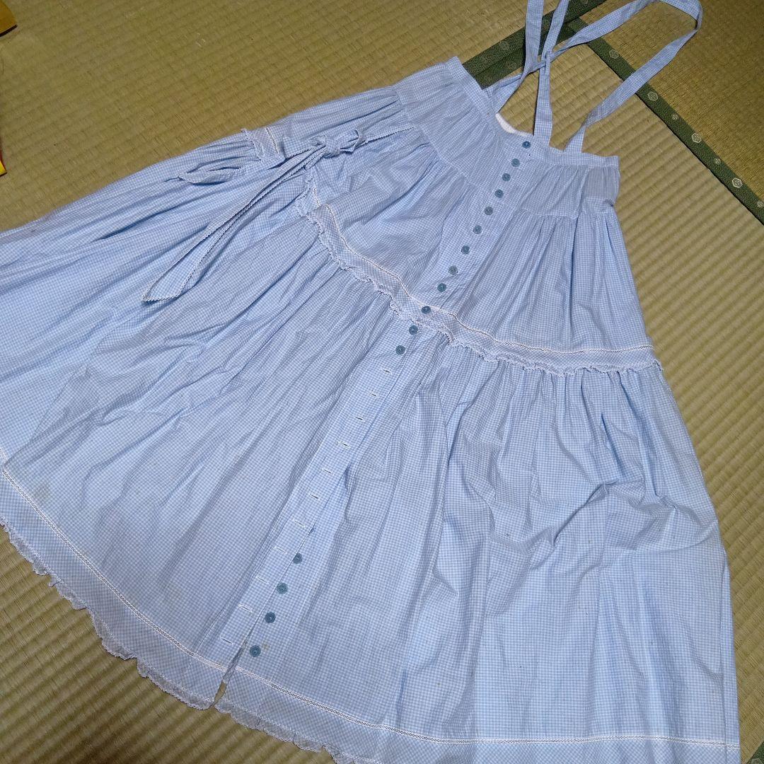 訳あり カネコイサオ ギンガムチェック吊りスカート・ケープ - メルカリ